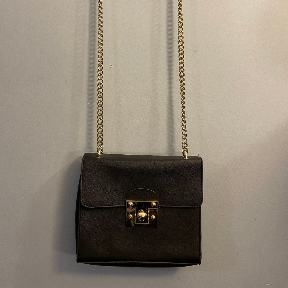 Black Faux-Leather Purse